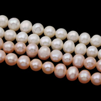 Perlas Patata Freshwater, Perlas cultivadas de agua dulce, natural, más colores para la opción, 6-7mm, agujero:aproximado 0.8mm, longitud:aproximado 14.5 Inch, Vendido por Sarta