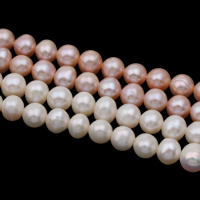 Perlas Patata Freshwater, Perlas cultivadas de agua dulce, natural, más colores para la opción, 6-7mm, agujero:aproximado 0.8mm, longitud:aproximado 14.5 Inch, Vendido por Sarta