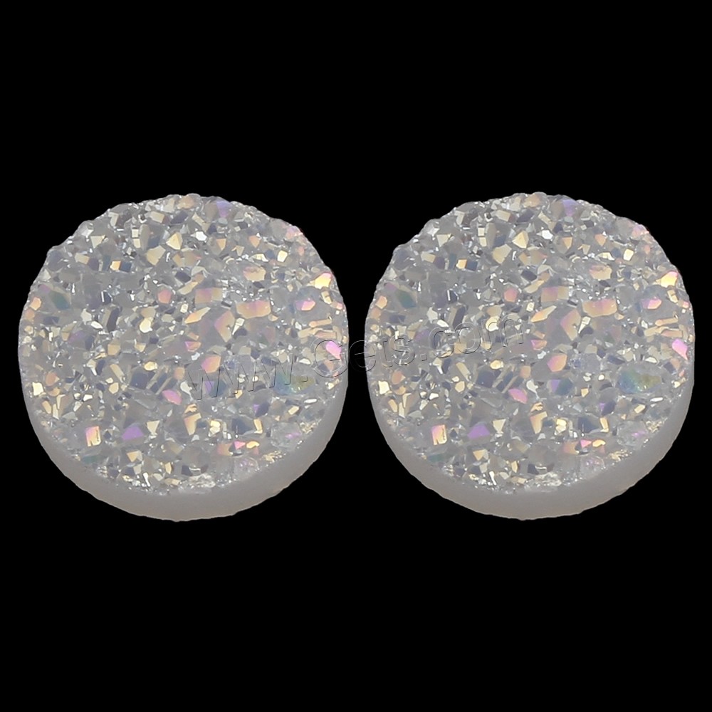 Druzy Cabochon, Ice Quartz Agate, Flat Round, natural, druzy style & different size for choice & flat back, more colors for choice, Sold By PC