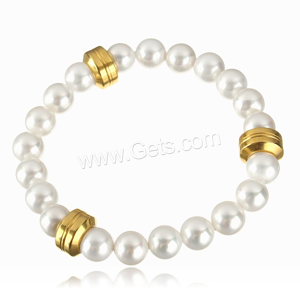 South Sea Shell Bracelets, with Stainless Steel, gold color plated, different size for choice, Length:Approx 7 Inch, Sold By Strand