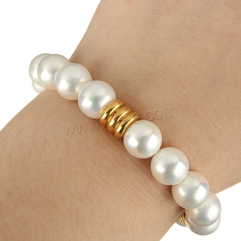 South Sea Shell Bracelets, with Stainless Steel, gold color plated, different size for choice, Length:Approx 7 Inch, Sold By Strand