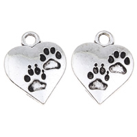 Zinc Alloy Heart Pendants, antique silver color plated, lead & cadmium free Approx 2mm, Approx 