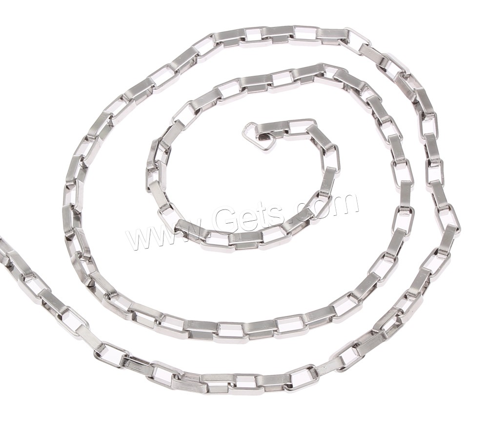 Stainless Steel Box Chain, different size for choice & rectangle chain, original color, Sold By m