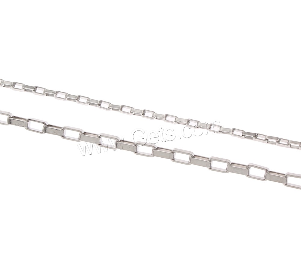 Stainless Steel Box Chain, different size for choice & rectangle chain, original color, Sold By m