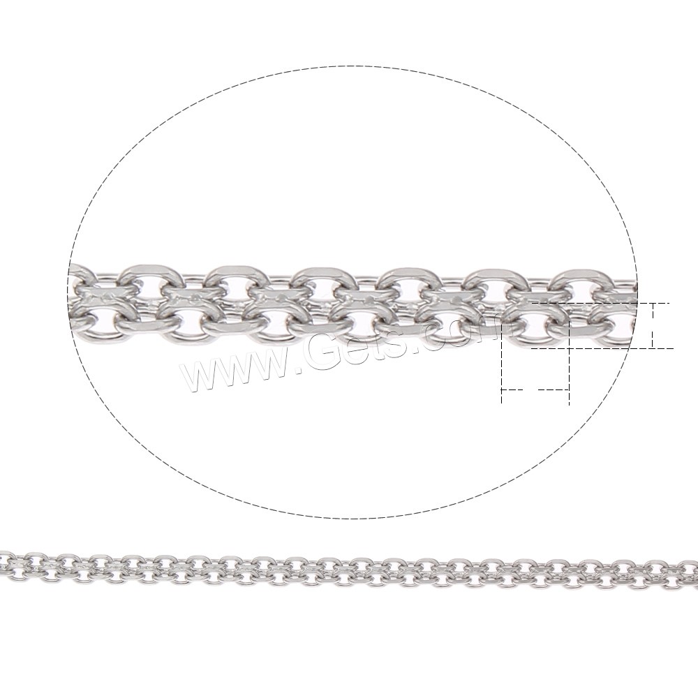Stainless Steel Cable Link Chain, different size for choice, original color, Sold By m