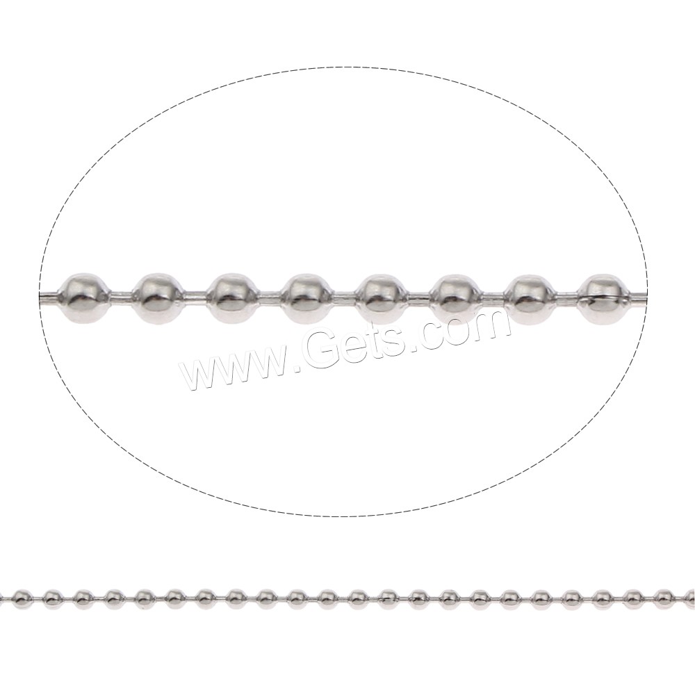 Stainless Steel Ball Chain, different size for choice, original color, Sold By m