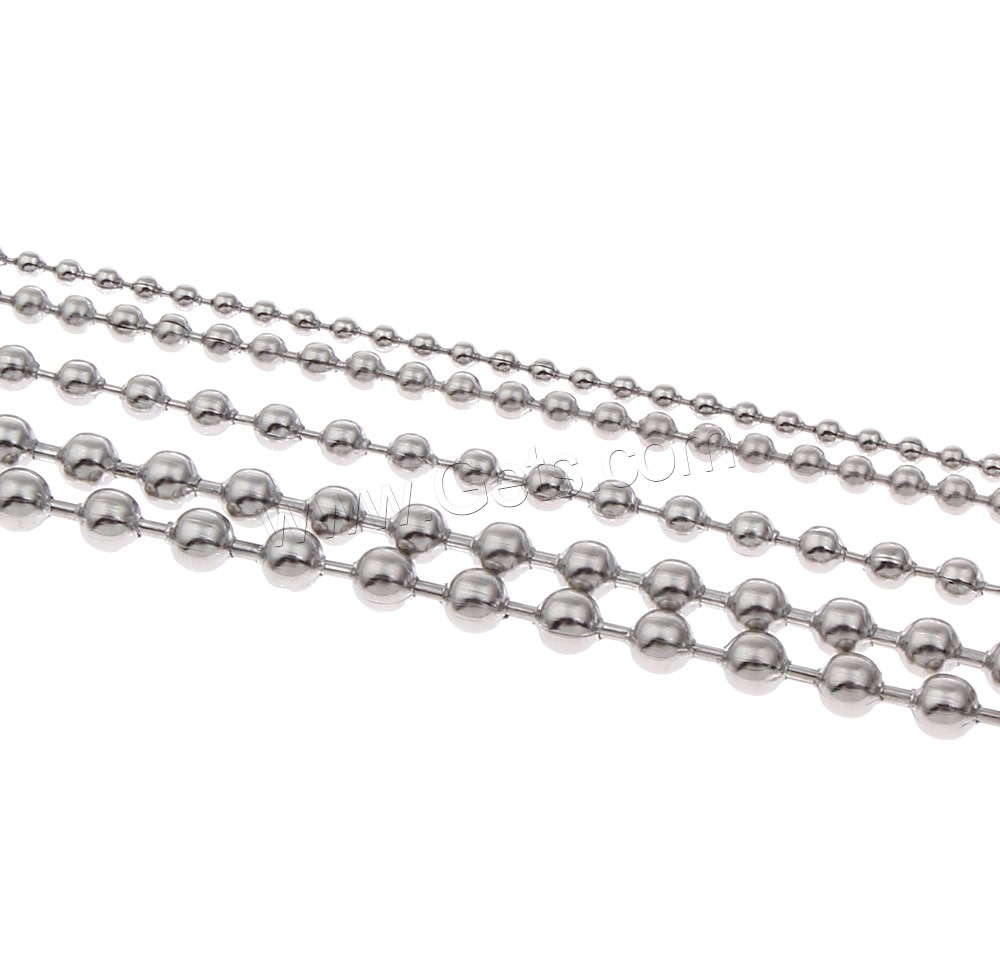Stainless Steel Ball Chain, different size for choice, original color, Sold By m