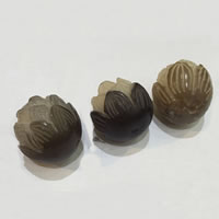 DIY Buddha Beads, Bodhi Root, Lotus, Carved, brown, 23-25mm Approx 1-2mm 