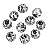 No Troll Thailand Sterling Silver European Beads, Drum & micro pave cubic zirconia & hollow Approx 5mm 