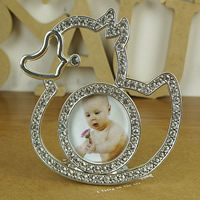 Zinc Alloy Photo Frame, Duck, silver color plated, with rhinestone, lead & cadmium free Inner Approx 