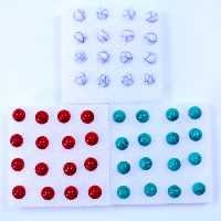 Resin Stud Earring, with rubber earnut, plastic post pin, imitation turquoise, mixed colors, 8mm 