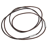 Schnur Halsband, Kuhhaut, Messing Bajonettverschluss, keine, 2mm, Länge:ca. 17 ZollInch, verkauft von Strang