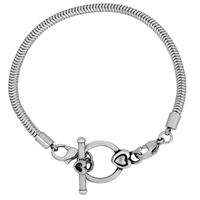 Stainless Steel Chain Bracelets, 316L Stainless Steel & snake chain & blacken, 3.2mm 