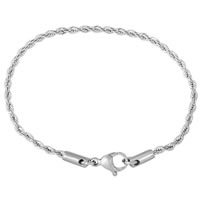 Stainless Steel Chain Bracelets, 316L Stainless Steel & rope chain, 2mm 