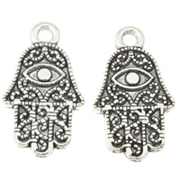 Zinc Alloy Hamsa Pendants, Evil Eye Hamsa, antique silver color plated, Islamic jewelry, lead & cadmium free Approx 2mm 