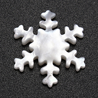 White Shell Cabochon, Snowflake, natural, Christmas jewelry & flat back 
