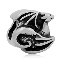 Stainless Steel European Beads, 316L Stainless Steel, Dragon, without troll & blacken Approx 4mm 