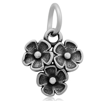 Stainless Steel Flower Pendant, 316L Stainless Steel, blacken Approx 5mm 