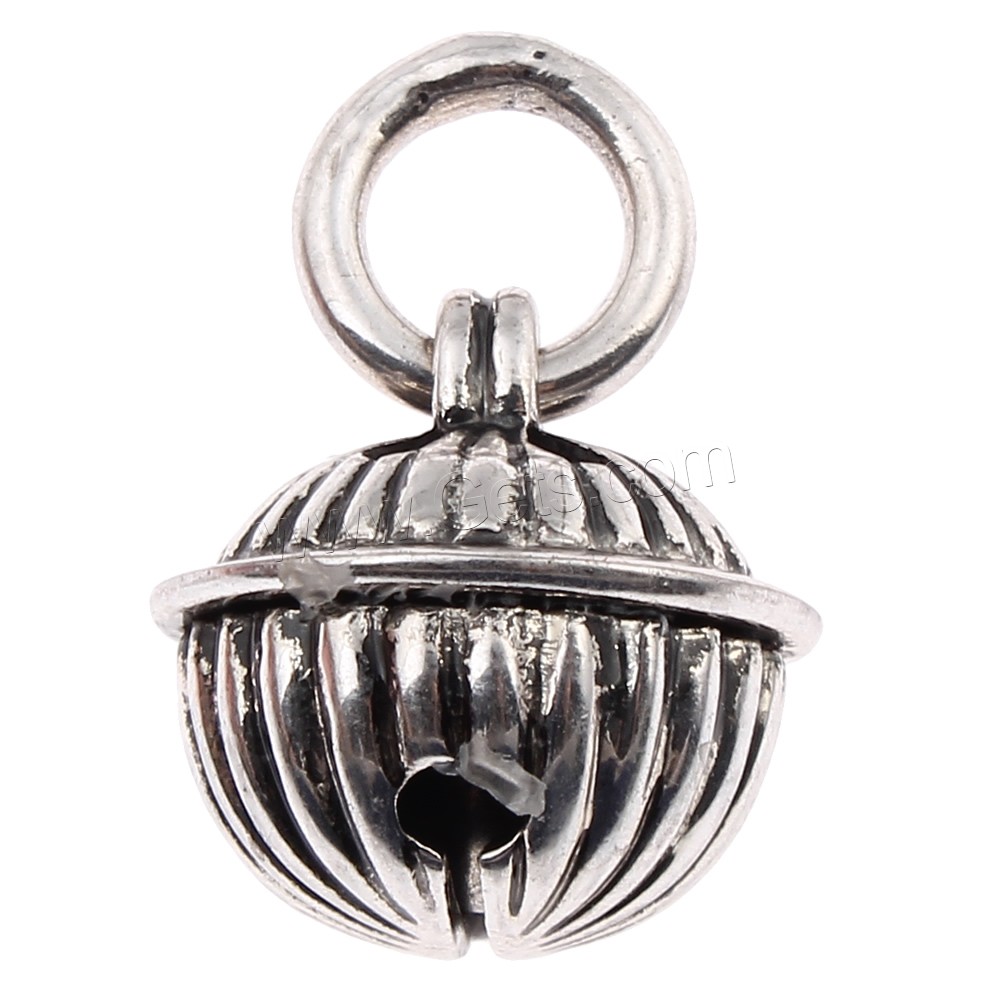 Colgantes de campana de la aleación del cinc, aleación de zinc, chapado en color de plata antigua, diverso tamaño para la opción, libre de plomo & cadmio, agujero:aproximado 6mm, Vendido por UD