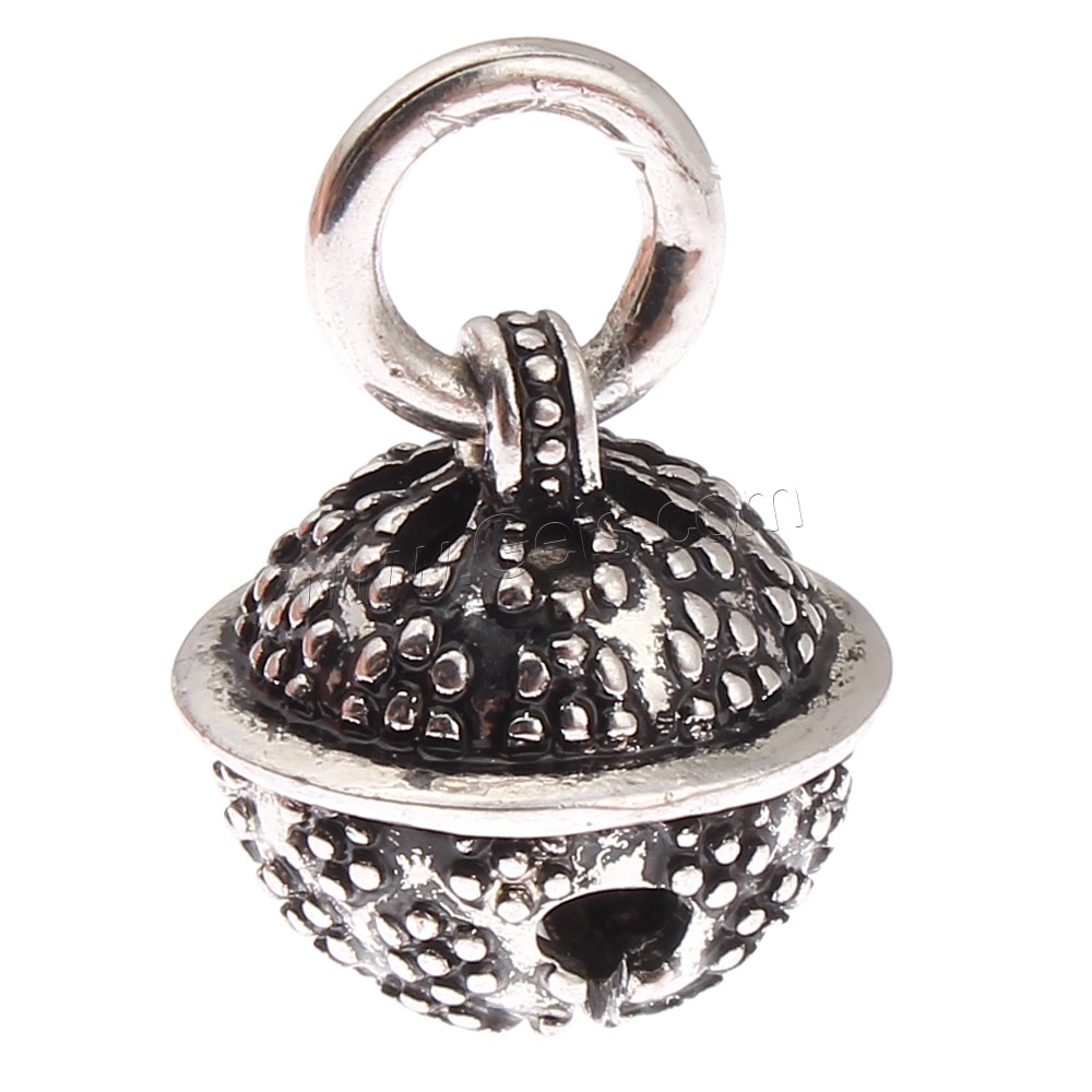Zinc Alloy Jingle Bell for Christmas Decoration, antique silver color plated, different size for choice, lead & cadmium free, Hole:Approx 6mm, Sold By PC
