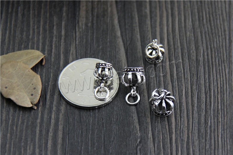 Thailand Sterling Silver Pendants, Crown, different size for choice, Hole:Approx 3mm, Sold By PC