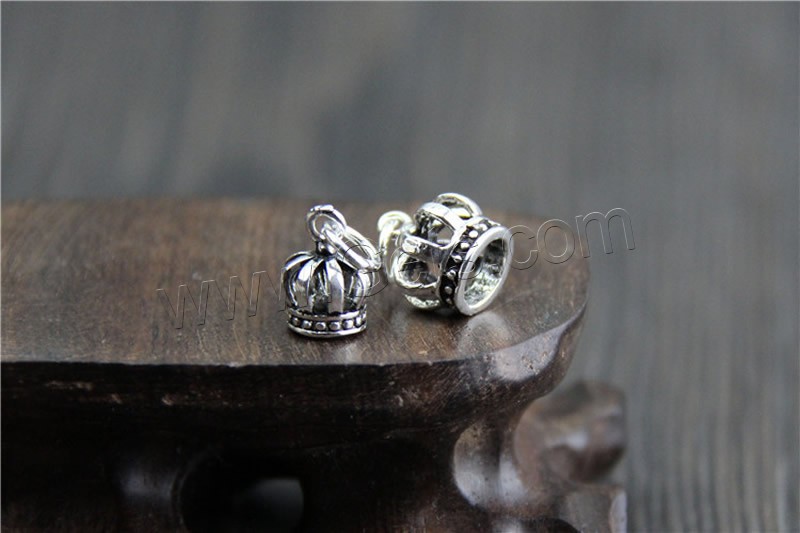Thailand Sterling Silver Pendants, Crown, different size for choice, Hole:Approx 3mm, Sold By PC