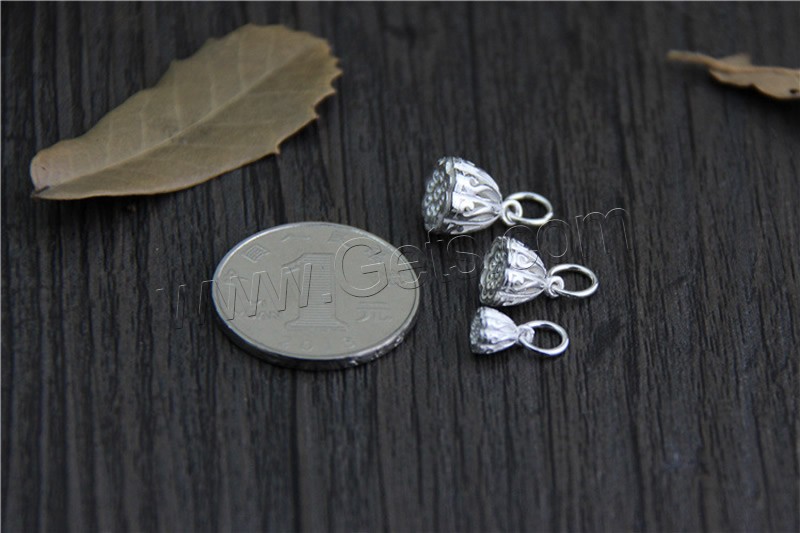 Серебро 925 пробы подвеска, Лотос Seedpod, разный размер для выбора, отверстие:Приблизительно 3mm, продается PC