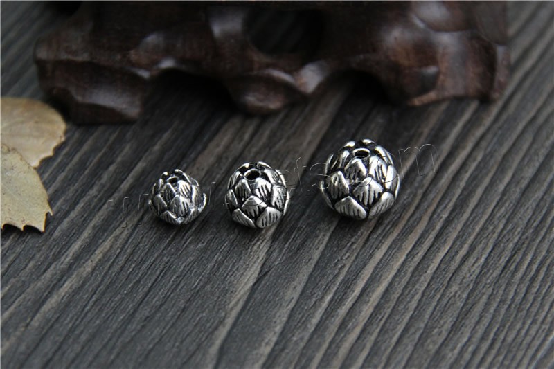 DIY Buddha Beads, Thailand Sterling Silver, Lotus, different size for choice, Sold By PC