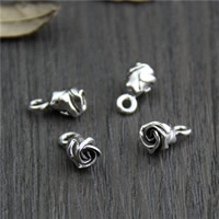 Thailand Sterling Silver Pendants, Flower Approx 2mm 