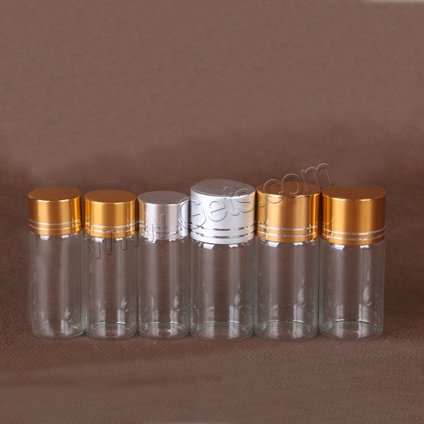 Glass Bead Container, with Aluminum, Column, plated, different size for choice, more colors for choice, Sold By PC