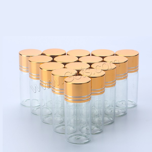 Glass Bead Container, with Aluminum, Column, plated, different size for choice, more colors for choice, Sold By PC