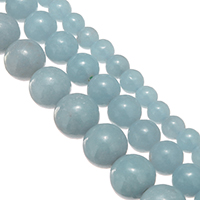 Perles amazonite, pierre gemme, Rond, naturel, normes différentes pour le choix, Vendu par brin