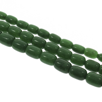 Окрашенная Джейд бисера, окрашенная Jade, Столбик, разный размер для выбора, зеленый, отверстие:Приблизительно 1mm, длина:Приблизительно 15 дюймовый, продается Strand