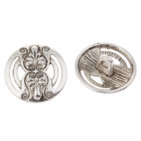Zinc Alloy Shank Button, Flat Round, antique silver color plated, lead & cadmium free Approx 1.5mm, Approx 