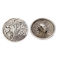 Zinc Alloy Shank Button, Flat Round, antique silver color plated, lead & cadmium free Approx 1.5mm 