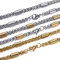 Stainless Steel Chain Necklace, plated, wheat chain 3.6mm Approx 24 Inch 