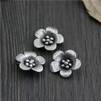 Thailand Sterling Silver Pendants, Flower, 16mm Approx 2mm 