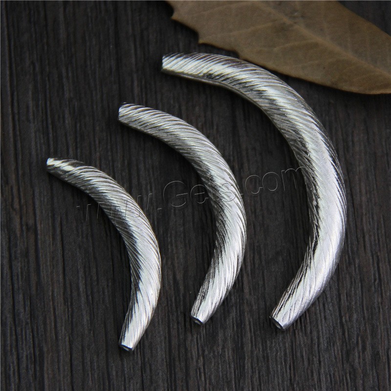 925 Sterling Silver Curved Tube Beads, different size for choice & brushed, Sold By PC