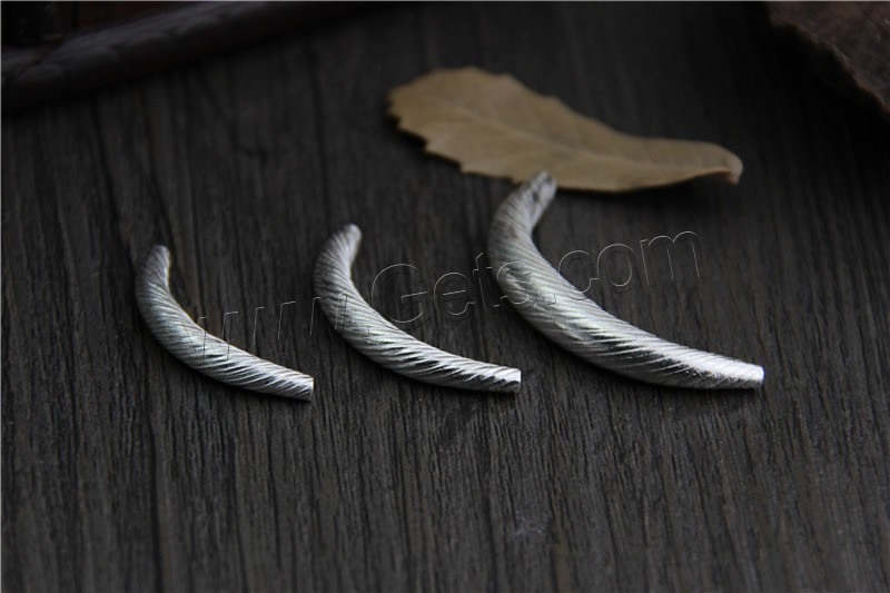 925 Sterling Silver Curved Tube Beads, different size for choice & brushed, Sold By PC
