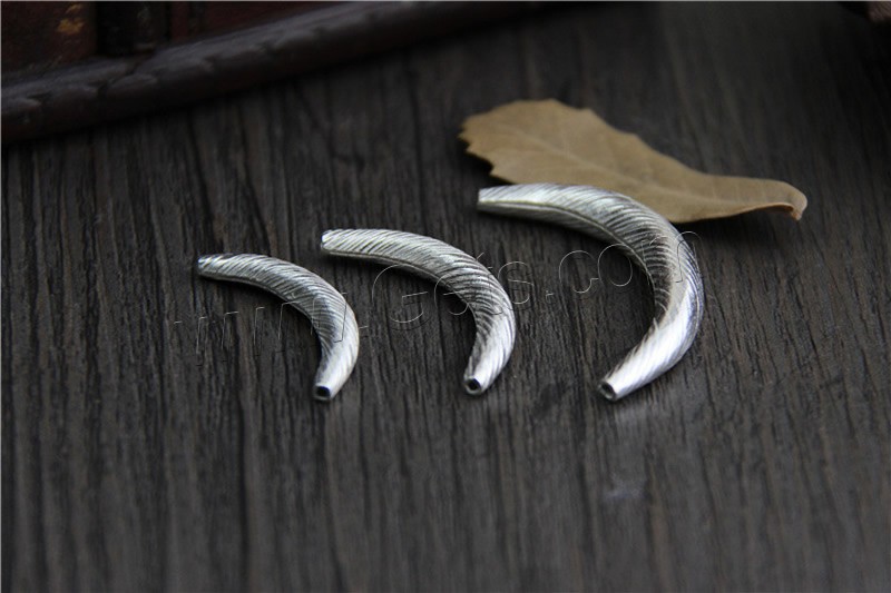Серебро 925 пробы изогнутые бусины-трубки, Трубка, разный размер для выбора & Матовый металлический эффект, продается PC