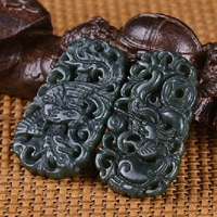 Hetian Jade Couple Pendant, natural, for couple Approx 1-2mm 