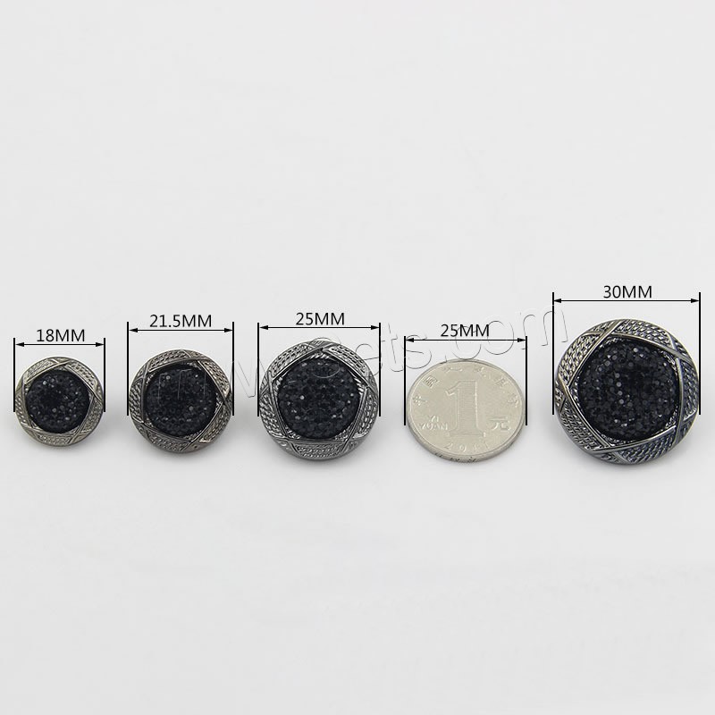 Акриловые хвостовик кнопка, Акрил, Плоская круглая форма, черный свнец, разный размер для выбора, черный, продается PC