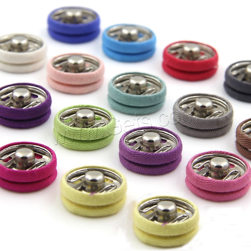 Zinc Alloy Snap Fastener, with Cotton, Flat Round, platinum color plated, different size for choice, more colors for choice, Sold By PC