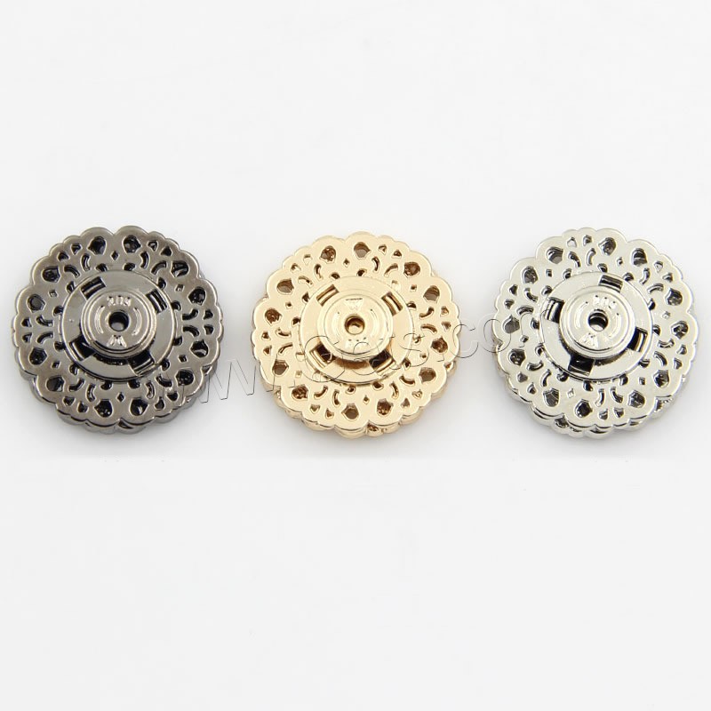 Zinc Alloy Snap Fastener, Flower, plated, different size for choice, more colors for choice, Sold By PC