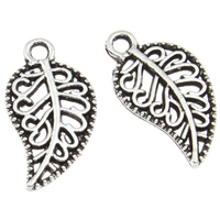 Zinc Alloy Leaf Pendants, antique silver color plated, lead & cadmium free Approx 1.5mm, Approx 