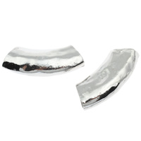 Zinc Alloy Tube Beads, Curved Tube, platinum color plated, hammered, lead & cadmium free Approx 