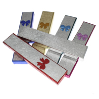 Cardboard Necklace Box, with Sponge & PU Leather, Rectangle 