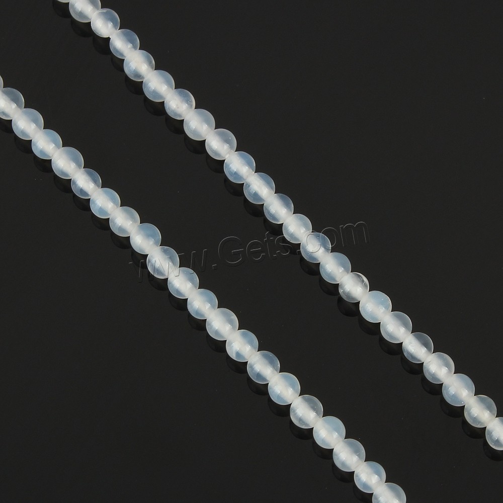 Natural White Agate Beads, Round, different size for choice, Hole:Approx 0.5mm, Length:Approx 15.5 Inch, Sold By Strand