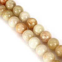 Sonnenstein Perle, rund, natürlich, verschiedene Größen vorhanden, Länge:ca. 15 ZollInch, verkauft von Strang