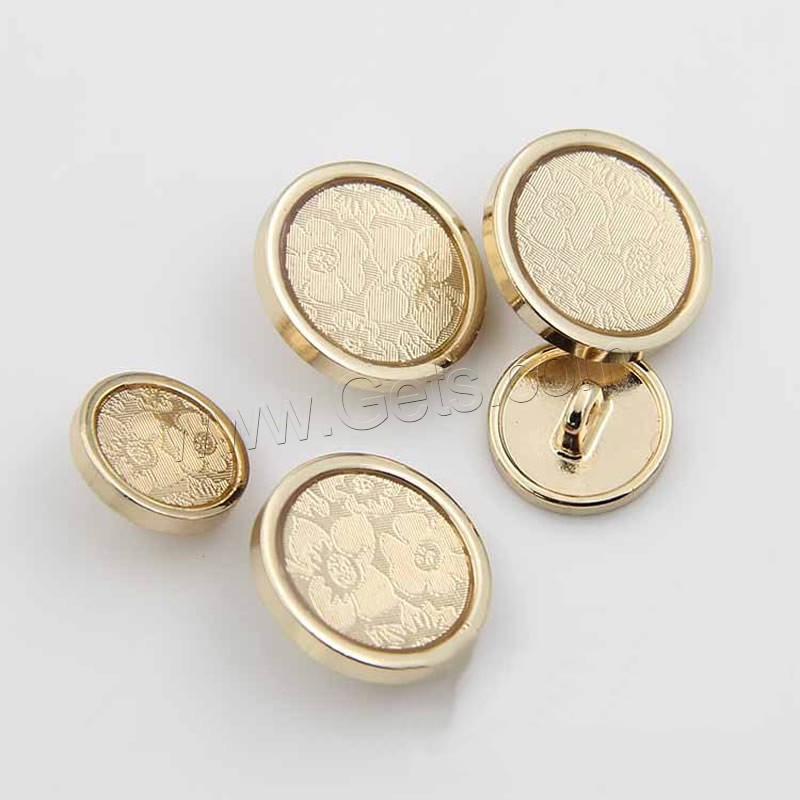 Кнопка хвостовик сплава цинка, цинковый сплав, Плоская круглая форма, плакирован золотом, разный размер для выбора, продается PC